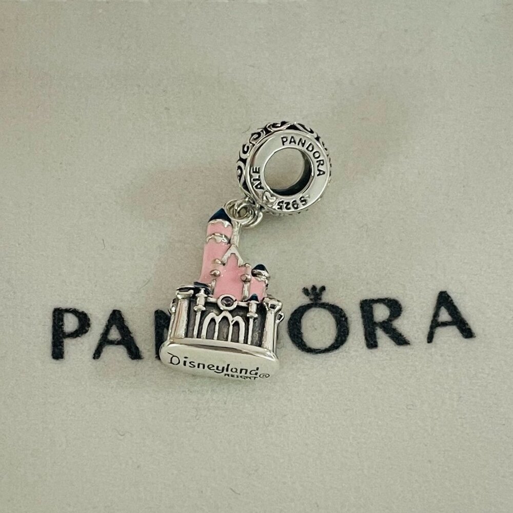 Pandora Pink and Silver Disneyland Castle Charm - Picture 3 of 5